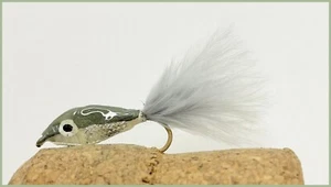 Grey Epoxy Minnow Fry pattern Trout Flies size 10 choose Quantity Marabou Tail - Picture 1 of 1