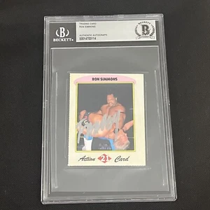 RON SIMMONS 1992 WCW WRESTLING MAGAZINE SIGNED AUTOGRAPHED CARD BAS AUTHENTIC - Picture 1 of 2