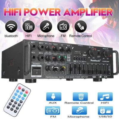 2000W bluetooth Verstärker Vollverstärker HiFi Stereo Amplifier Digital FM DHL - Bild 1 von 4