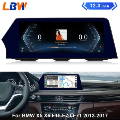 4GB+64GB For BMW X5 X6 F15 E70 E71 2013-2017 Android Car 12.3'' GPS Blade Screen - Image 1 of 4