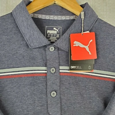 NUEVO CON ETIQUETAS PUMA GOLF Talla Mediana Hilo Fusion Para Hombres Azul Jaspeado Polo UV+ Nuevo $70 Foto 1 de 4