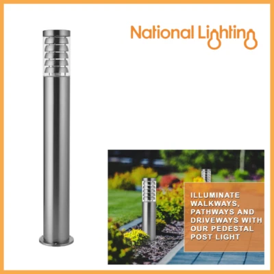TANGO LED Bollard Post Light E27 Waterproof Stainless Steel Outdoor Garden Light - Image 1 of 4