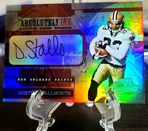 2003 DONTE' STALLWORTH PLAYOFF ABSOLUTELY INK ON CARD AUTO SSP #'D 03/25 SAINTS - Picture 1 of 4