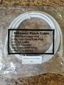 5FT Cat.5e RJ45 Ethernet UTP Patch Cable Booted Cord Pure Copper Wire FREE SHIPP - Picture 1 of 2