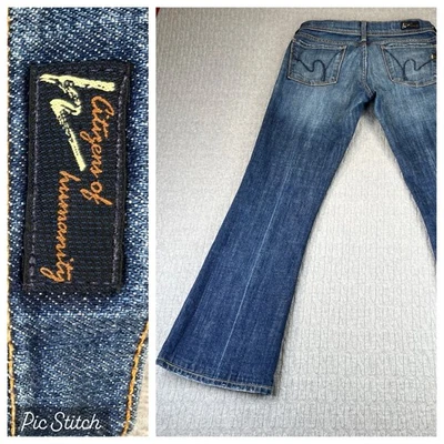 Vestido de mezclilla Citizens of Humanity corte boot tiro bajo acampanado pierna mujer 27X28 Foto 1 de 4