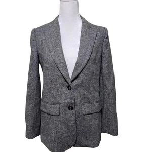 Blazer J.Crew Sommerset para mujer talla 2 brezo grafito lana inglesa espiga - Imagen 1 de 8