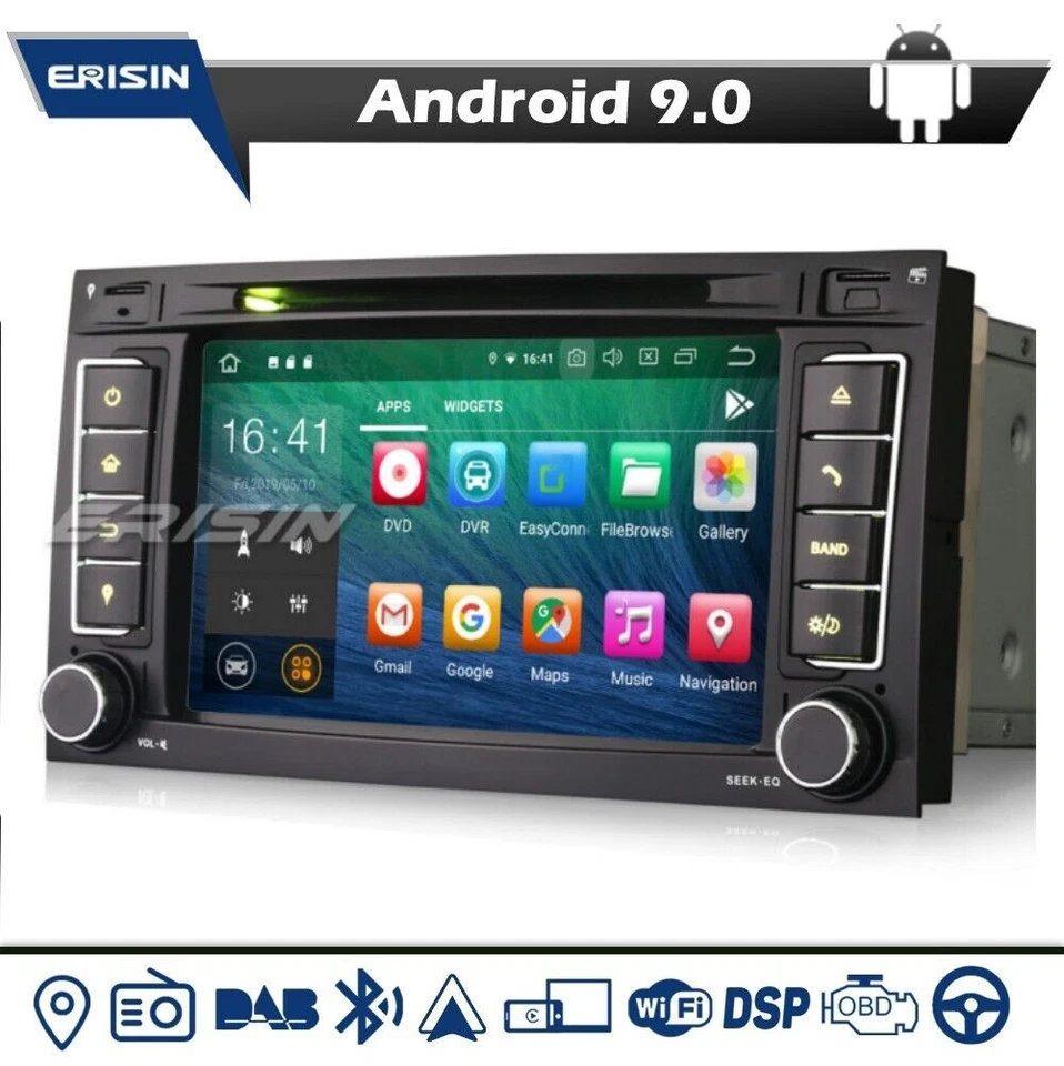 8-Kern CarPlay Android 9 DAB+DVD Navi Autoradio Für VW Touareg T5 Multivan 32GB - Bild 1 von 4