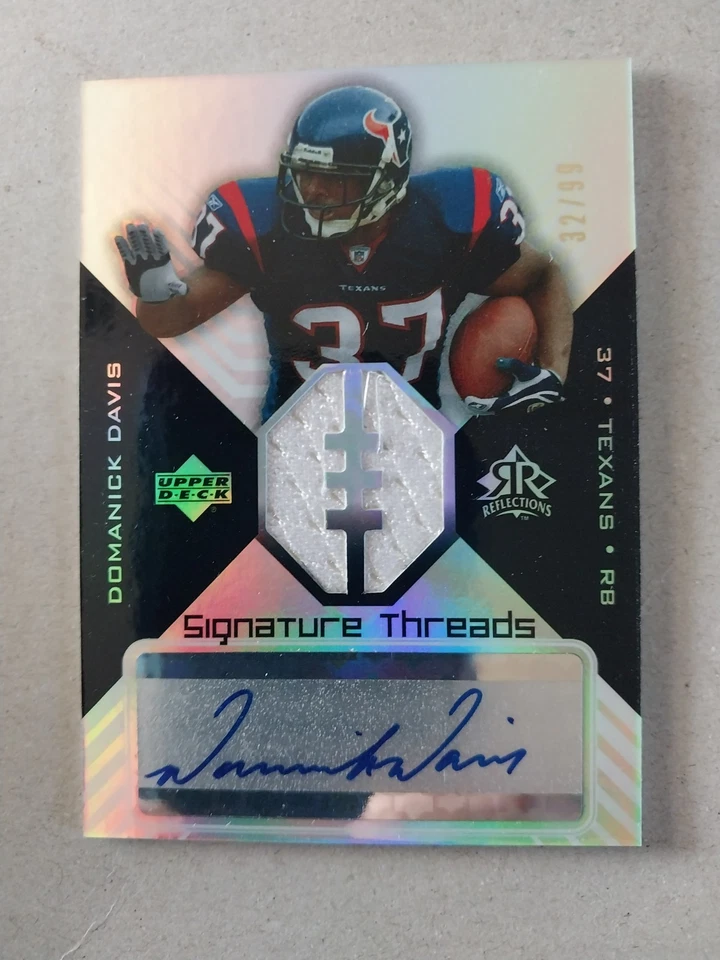 2004 Reflections Signature Threads Domanick Davis Autograph 32/99! RaRe! - Image 1 of 1