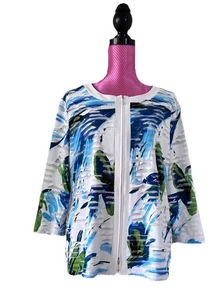 Chaqueta FRANK LYMAN... Blanca y Azul Cremallera Completa Talla 18 - Imagen 1 de 9