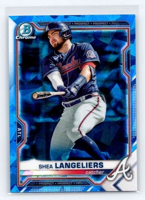2021 Bowman Chrome Sapphire #BCP-157 Shea Langeliers Atlanta Braves - Image 1 of 2