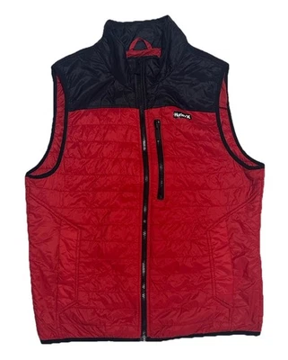 Hurley Men's Sport- Casual Quilted Vest with Zip Pockets Size M Red Black - Image 1 of 4