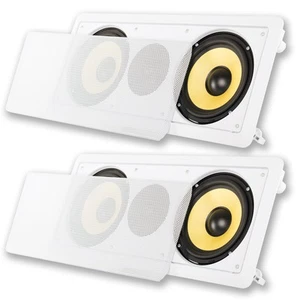 Paquete de 2 altavoces de montaje empotrado Acoustic Audio HD6c woofers dobles de 6,5" en pared - Imagen 1 de 5