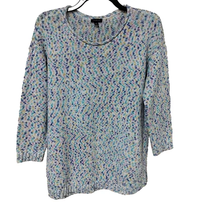 Talbots Medium Multicolored Sprinkle Patterned Knit Cotton Blend Cozy Sweater - Image 1 of 4