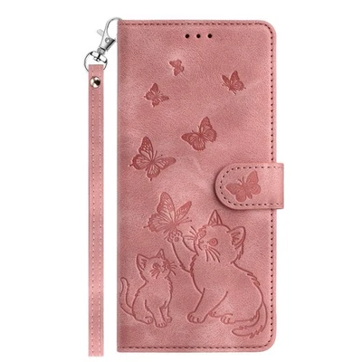 Cat Butterfly Wallet Phone Case for iPhone 17 16 12 13 11 15 14 Pro Max 7 8 16E - Image 1 of 4