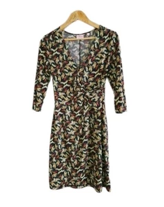 Leona Edmiston Ladies Stretch Black Faux Wrap Dress Size 8 VGC - Bild 1 von 5