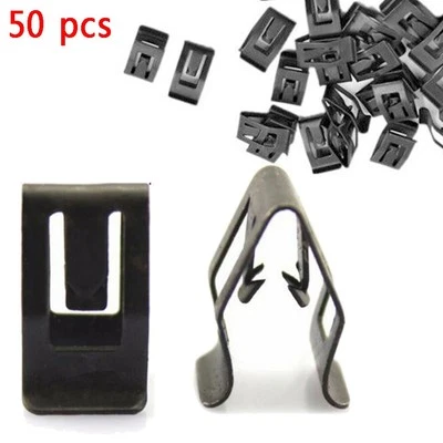 50PCS Car Console Dashboard Panel Metal Retainer Clips Interior Trim Fasteners - Imagem 1 de 4