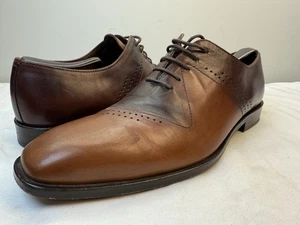 JARED LANE Brown Leather Shoes Oxfords MENS 44 Lace Up Dress - Picture 1 of 8