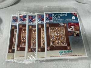 #4 1999 HEARTLAND QUILT JOANN FABRICS MONTHLY QUILT BLOCK 5 MONTHS - Picture 1 of 6