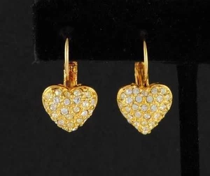 PENDIENTES CORAZÓN PARA MUJER DE ORO AMARILLO Y CIRCONIOS DE 5 CARATE - Imagen 1 de 1