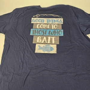 Camiseta de algodón azul pizarra Paula Deen Store 3XL "Gone Fishin Yall" - Imagen 1 de 7