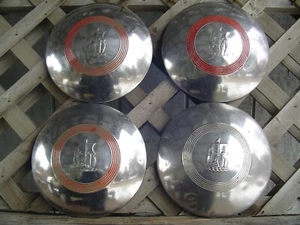 VINTAGE 1951 1952 PLYMOUTH CRANBROOK CAMBRIDGE BELVEDERE HUBCAPS WHEEL COVERS - Picture 1 of 11