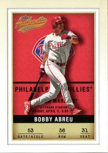 2002 Fleer Authentix #56 Bobby Abreu Philadelphia Phillies Baseball - Foto 1 di 2
