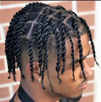 Peluca de repuesto de cabello humano trenzado trenzado trenzado para hombre base de piel de 8"x10" Foto 1 de 4