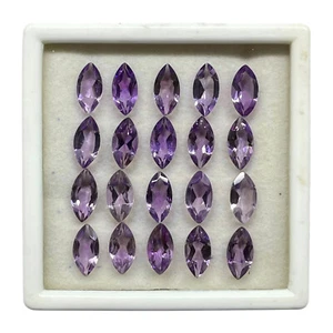 20 Stck. Natürlicher Brasilianischer Amethyst 12x6 mm Marquise Schliff Lose Unbehandelt Edelsteine - Bild 1 von 9