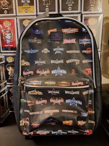 Loungefly Funko X WWE Wrestlemania Logo full size Back Pack Bag NEW with tags Cover