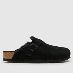 BIRKENSTOCK Black Boston Shearling Sandals - U.K. 3.5 - Brand New In Box