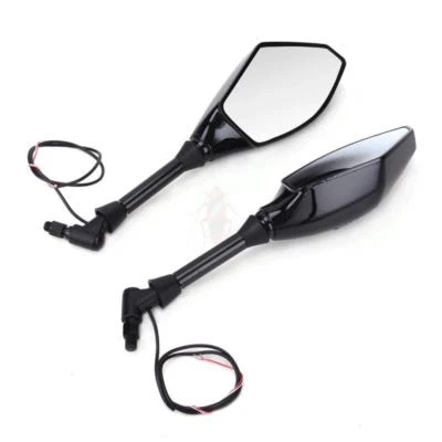 АДАПТЕР 10 ММ ЧЕРНЫЕ МОТОЦИКЛЕТНЫЕ ЗЕРКАЛА СО СВЕТОДИОДНЫМИ ПОВОРОТНИКАМИ ИНТЕГРИРОВАННЫЕ ФАРЫ США - Изображение 1 из 4