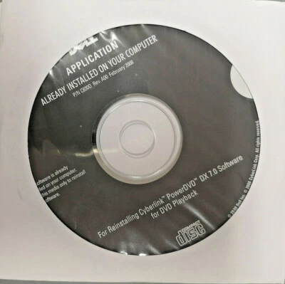 N.I.B. Software Dell Application CD 0C831D C830D 0JW351 PowerDVD DX 7 Foto 1 de 3