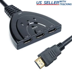 3 Port HDMI Splitter Cable 1080P Switch Switcher HUB Adapter for HDTV PS4 Xbox - Picture 1 of 3