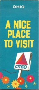 1969 CITGO Road Map OHIO Columbus Toledo Akron Dayton Cincinnati Cleveland - Picture 1 of 4
