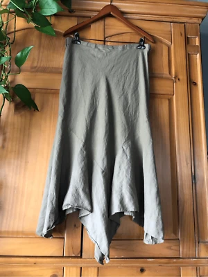 Larry Levine Largo Corto Mezcla de Lino Línea A Lagenlook Talla 14 Foto 1 de 4