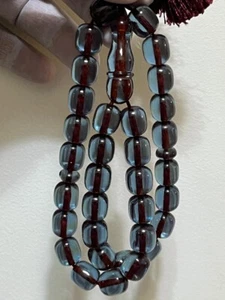 Old Germany Cherry Amber 33 سبحة مسكي الماني حر قديم حرباية خراطة بيت عنوز نوادر - Picture 1 of 24