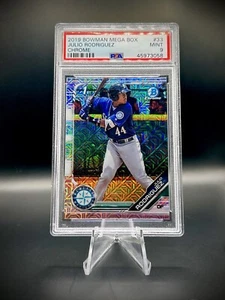 💙2019-20 Bowman Chrome 1st #33 Julio Rodriguez Mega Mojo Prizm Rookie RC PSA 9 - Picture 1 of 4