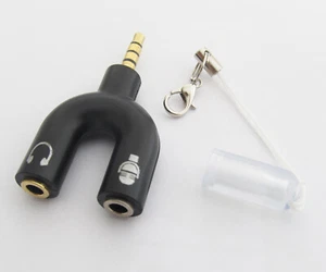 Adaptador de cable divisor micrófono auriculares audio TRRS a 2 TRS de 3,5 mm para pestañas y computadora portátil - Imagen 1 de 6