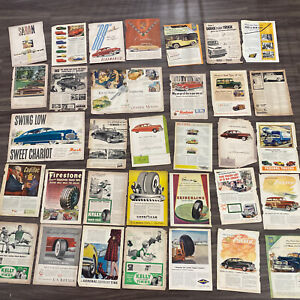 Lot Of 33 Vtg Car Truck And Tire Ads Advertisements From The 1940s Goodyear GM