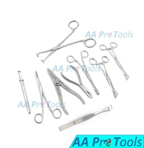 9Pcs Professional Body Piercing Closer & Opener Kit Tattoo Supplies - Picture 1 of 3