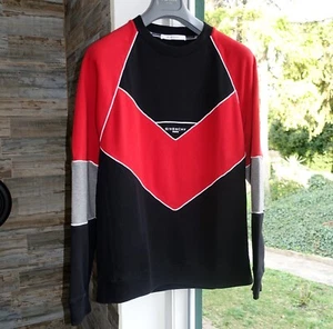 GIVENCHY SWEATER M crewneck pullover colourblock black red - Bild 1 von 9