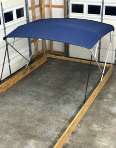 CRO Navy Replacement Bimini Top Canvas + Boot for Sun Tracker Bass Buggy 9'x8.5' - Picture 1 of 7