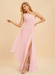 NWT JJ House Blush Pink A-line #272711 One Shoulder Bridesmaid Dress SZ16 - Picture 1 of 15