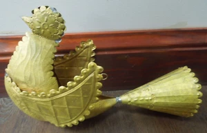 Colgante Pollo S215 Vintage Paloma de la Paz Estaño Tono Dorado - Imagen 1 de 8