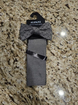 New Alfani Men's Solid Mode Bow Tie One Size Charcoal M1023 - Image 1 of 4