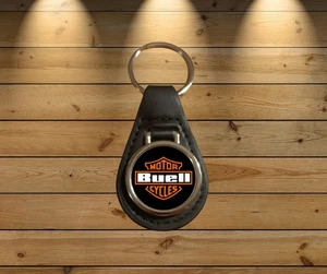 Buell Leather Key Fob.... Key Ring / Tag. Motorcycle.  Harley Davidson  - Picture 1 of 3