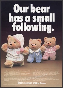 CHOSUN / HEART-TO-HEART BEAR - Original 1987 Trade AD / poster / Plush Promo Ad - Picture 1 of 1