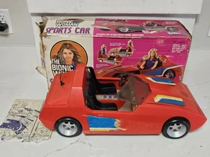 Vintage 1977 Bionic Woman & Original 70's Sports Car Kenner Toy TV Show W Box ! - Picture 1 of 18