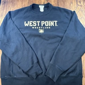 Vtg West Point Wrestling Champion Reverse Weave Crewneck Sweatshirt Sz L Black - Picture 1 of 8