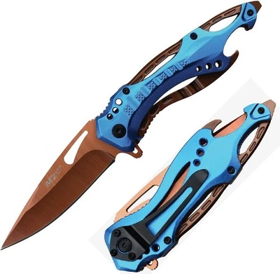 MTech Linerlock Assisted Folding Knife 3½″ Stainless Steel Blade Aluminum Handle - Image 1 of 3